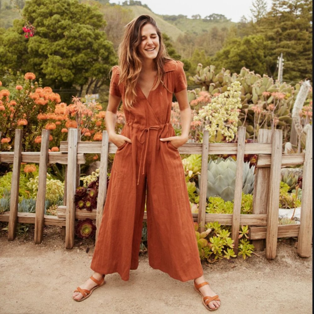 The Dawn Jumper Rust Linen